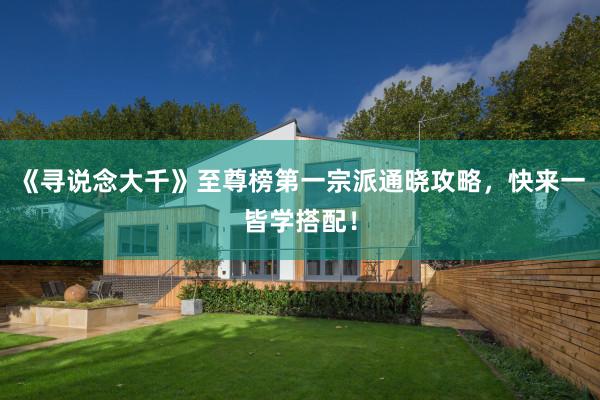 《尋說念大千》至尊榜第一宗派通曉攻略，快來一皆學(xué)搭配！